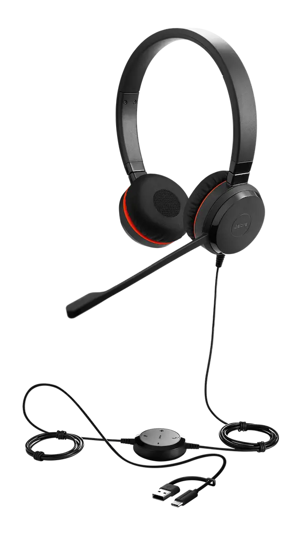Jabra Evolve 40 MS Stereo Headset | Noise Cancelling | Computer